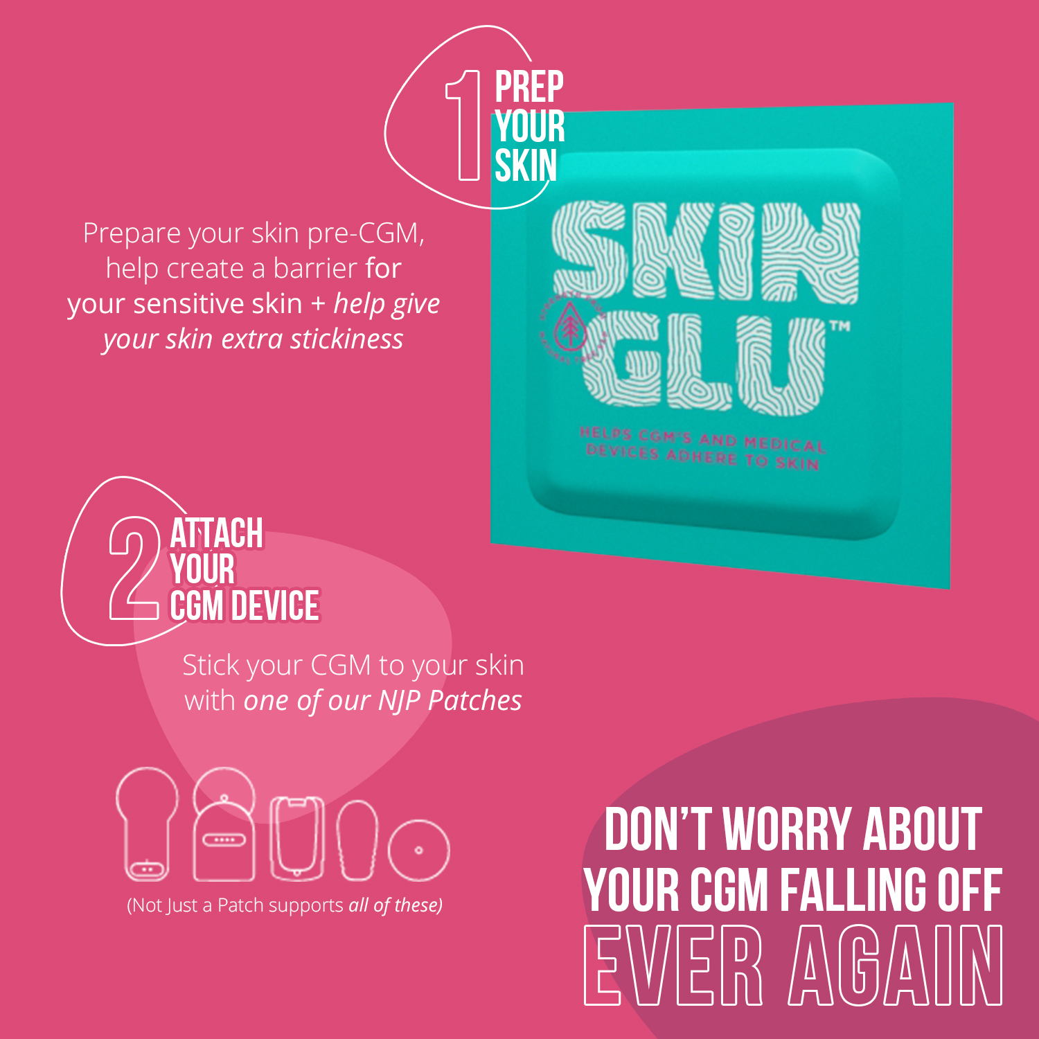 NJaP Skin Glu for CGM Patches - 40 Pack